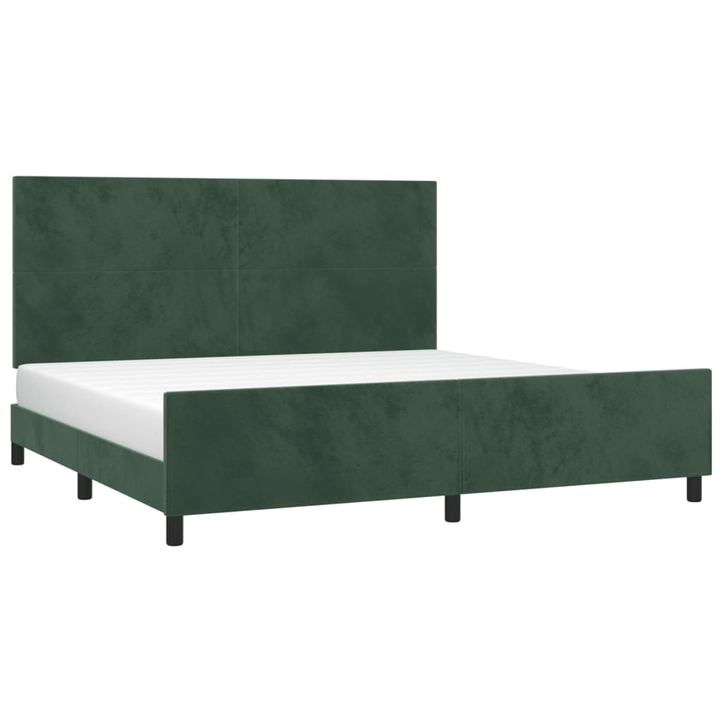 Bedframe zonder matras 200x200 cm fluweel donkergroen is nu te koop bij PeponiXL, paradijselijk wonen!