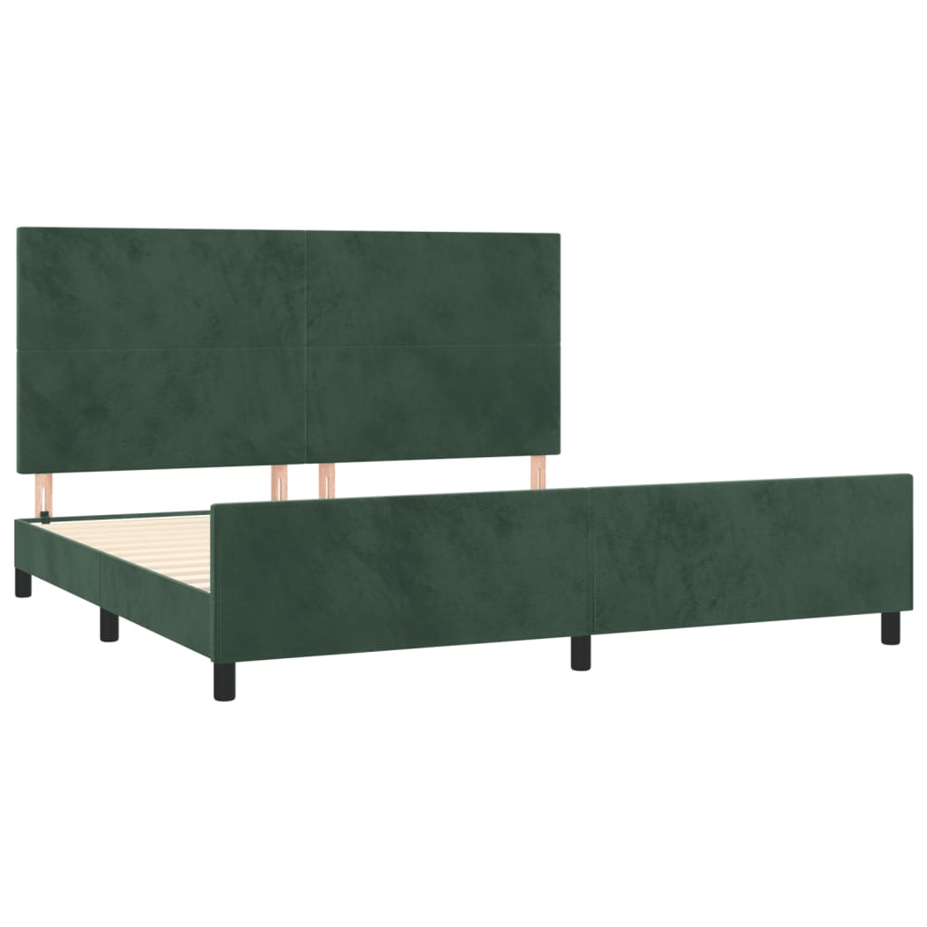 Bedframe zonder matras 200x200 cm fluweel donkergroen is nu te koop bij PeponiXL, paradijselijk wonen!