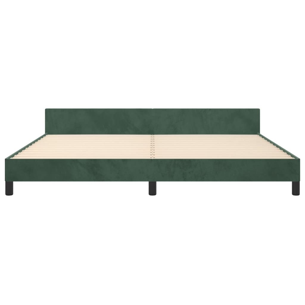 Bedframe zonder matras 200x200 cm fluweel donkergroen is nu te koop bij PeponiXL, paradijselijk wonen!