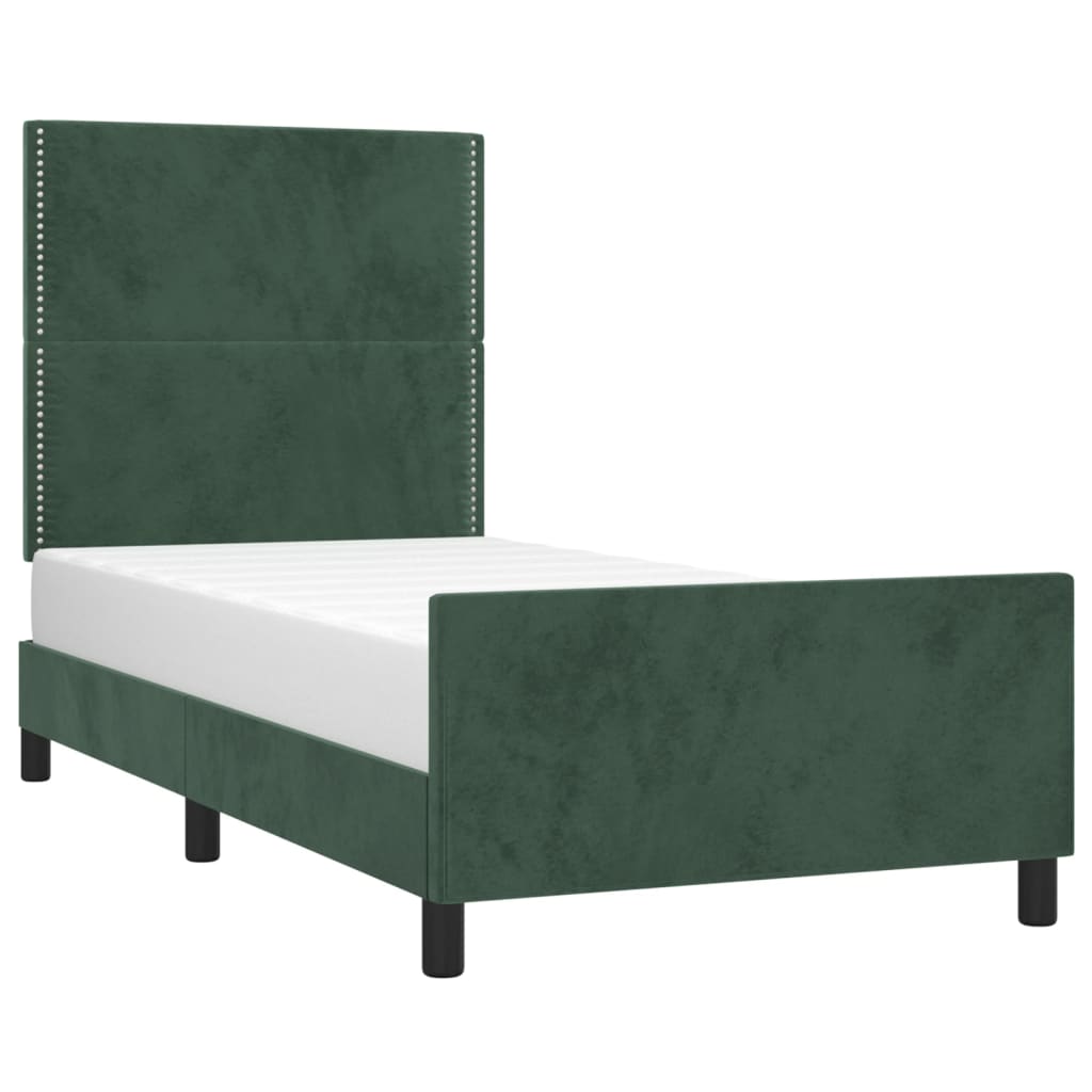 Bedframe zonder matras 90x200 cm fluweel donkergroen is nu te koop bij PeponiXL, paradijselijk wonen!