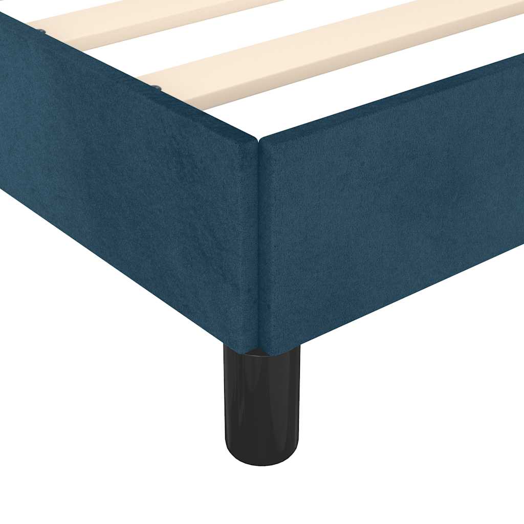 Bedframe zonder matras 90x200 cm fluweel donkerblauw is nu te koop bij PeponiXL, paradijselijk wonen!