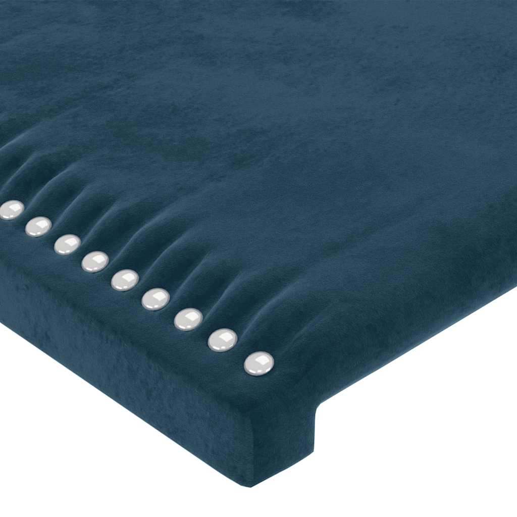 Bedframe zonder matras 90x200 cm fluweel donkerblauw is nu te koop bij PeponiXL, paradijselijk wonen!