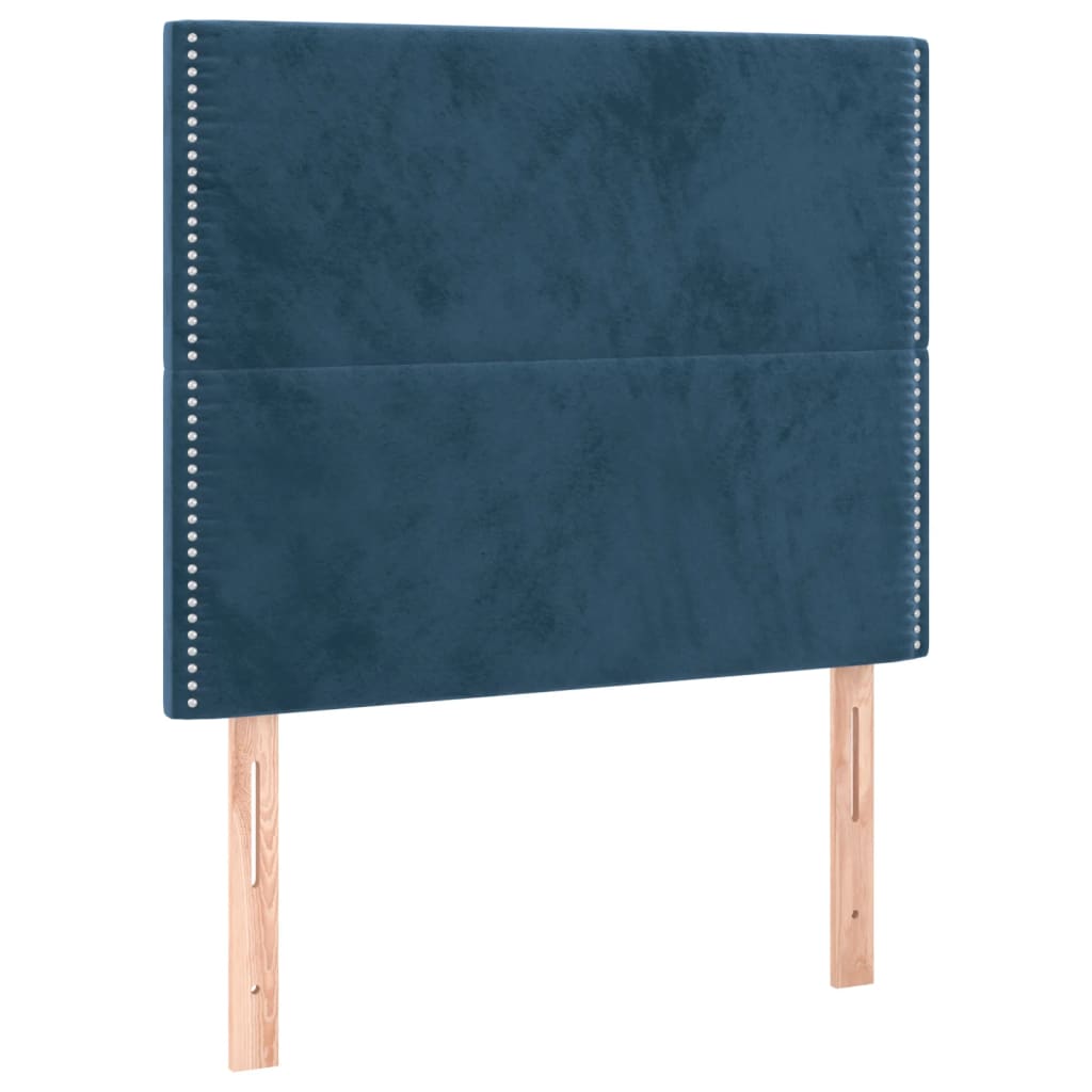 Bedframe zonder matras 100x200 cm fluweel donkerblauw is nu te koop bij PeponiXL, paradijselijk wonen!