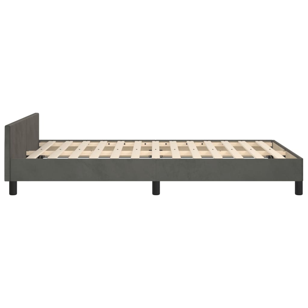 Bedframe zonder matras 120x200 cm fluweel donkergrijs is nu te koop bij PeponiXL, paradijselijk wonen!