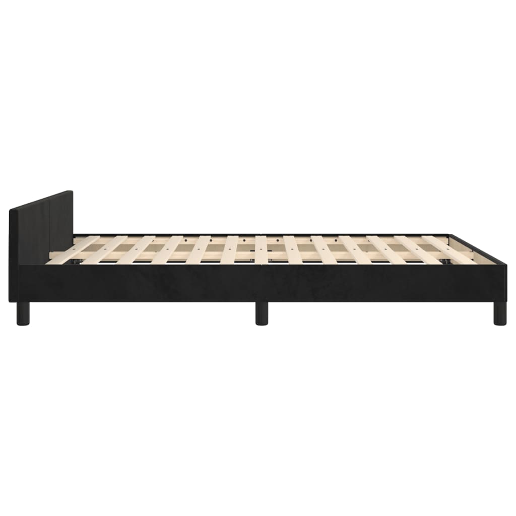 Bedframe zonder matras 140x200 cm fluweel zwart is nu te koop bij PeponiXL, paradijselijk wonen!