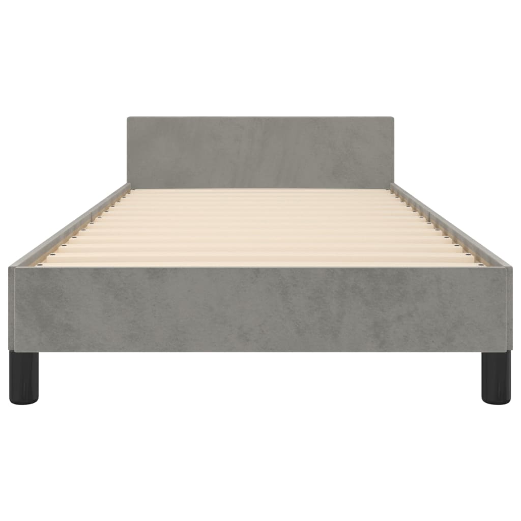 Bedframe zonder matras 80x200 cm fluweel lichtgrijs is nu te koop bij PeponiXL, paradijselijk wonen!