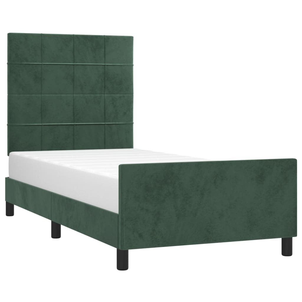 Bedframe zonder matras 80x200 cm fluweel donkergroen is nu te koop bij PeponiXL, paradijselijk wonen!