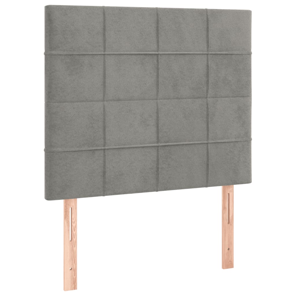 Bedframe zonder matras 90x190 cm fluweel lichtgrijs is nu te koop bij PeponiXL, paradijselijk wonen!