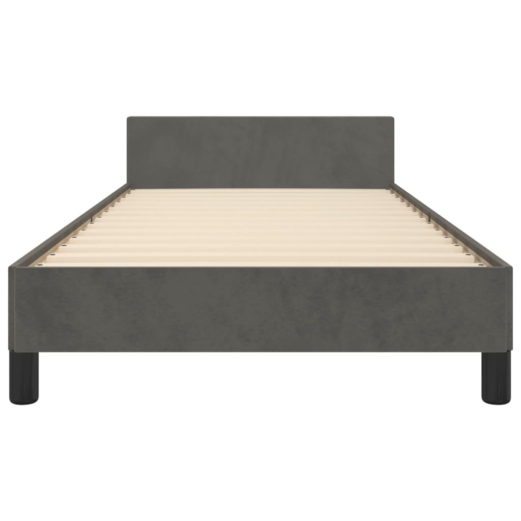 Bedframe zonder matras 90x190 cm fluweel donkergrijs is nu te koop bij PeponiXL, paradijselijk wonen!