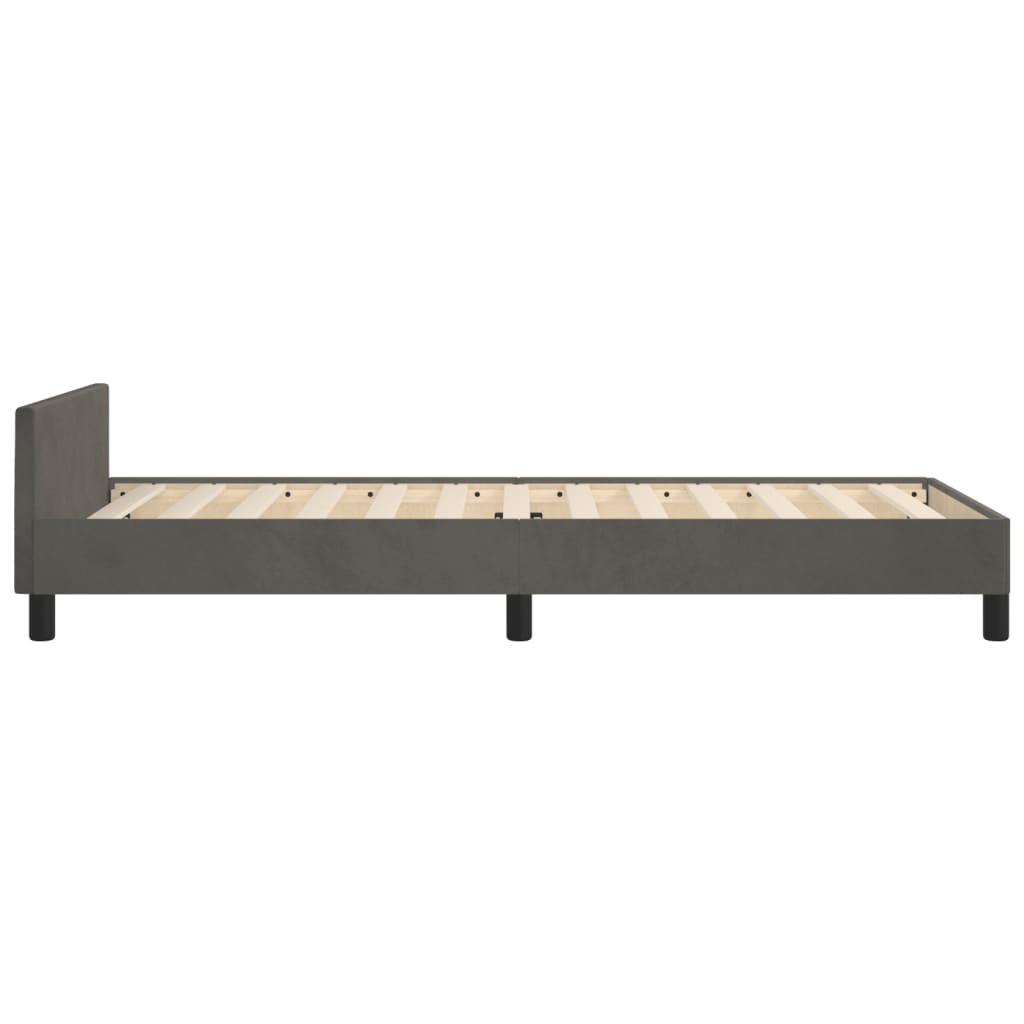 Bedframe zonder matras 90x190 cm fluweel donkergrijs is nu te koop bij PeponiXL, paradijselijk wonen!