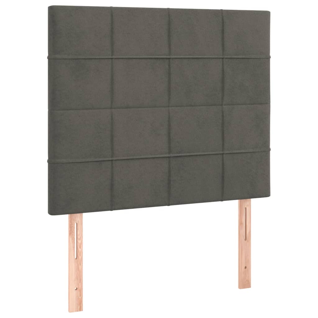 Bedframe zonder matras 90x190 cm fluweel donkergrijs is nu te koop bij PeponiXL, paradijselijk wonen!