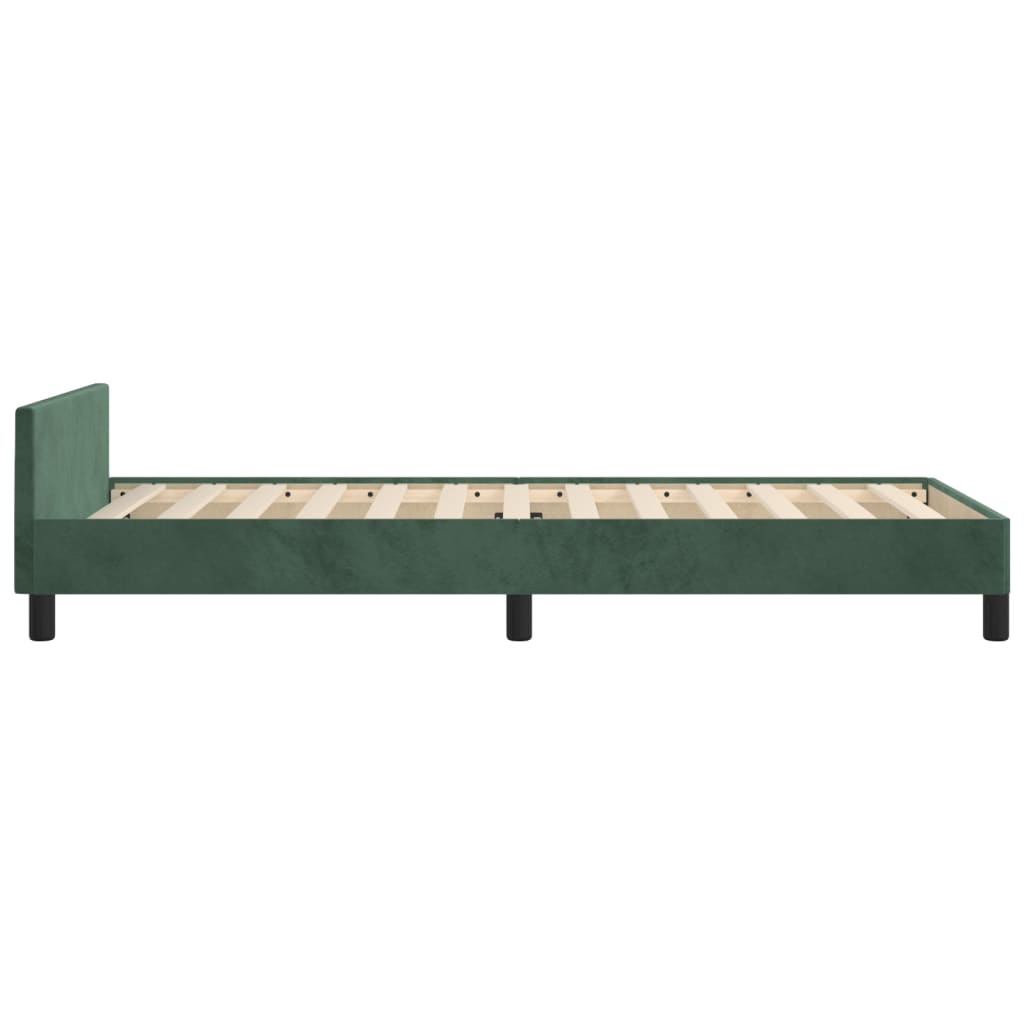 Bedframe zonder matras 100x200 cm fluweel donkergroen is nu te koop bij PeponiXL, paradijselijk wonen!