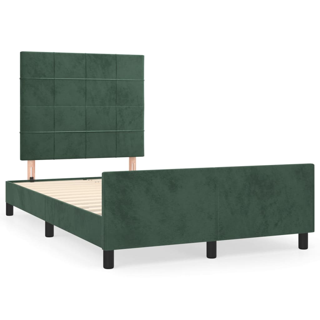Bedframe zonder matras 120x200 cm fluweel donkergroen is nu te koop bij PeponiXL, paradijselijk wonen!