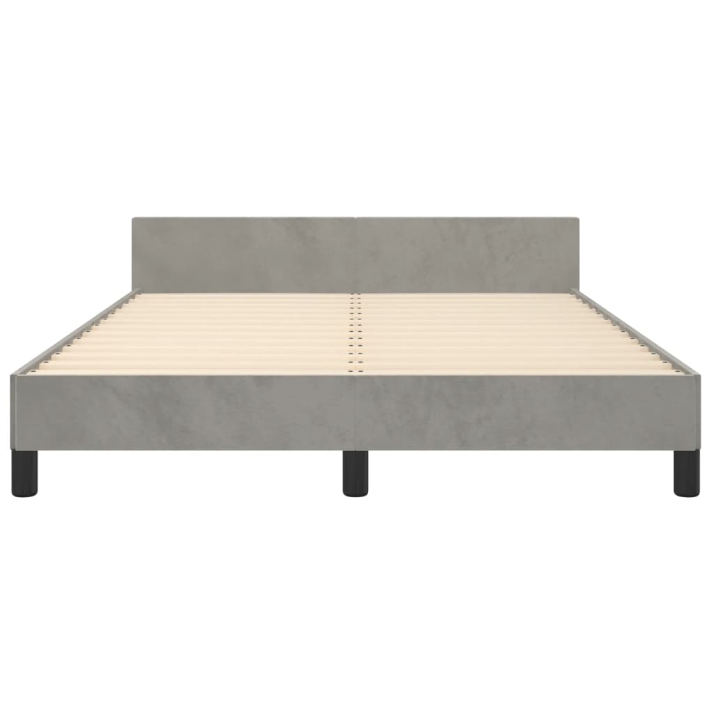 Bedframe zonder matras 140x190 cm fluweel lichtgrijs is nu te koop bij PeponiXL, paradijselijk wonen!