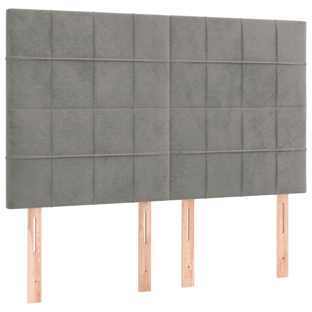 Bedframe zonder matras 140x190 cm fluweel lichtgrijs is nu te koop bij PeponiXL, paradijselijk wonen!