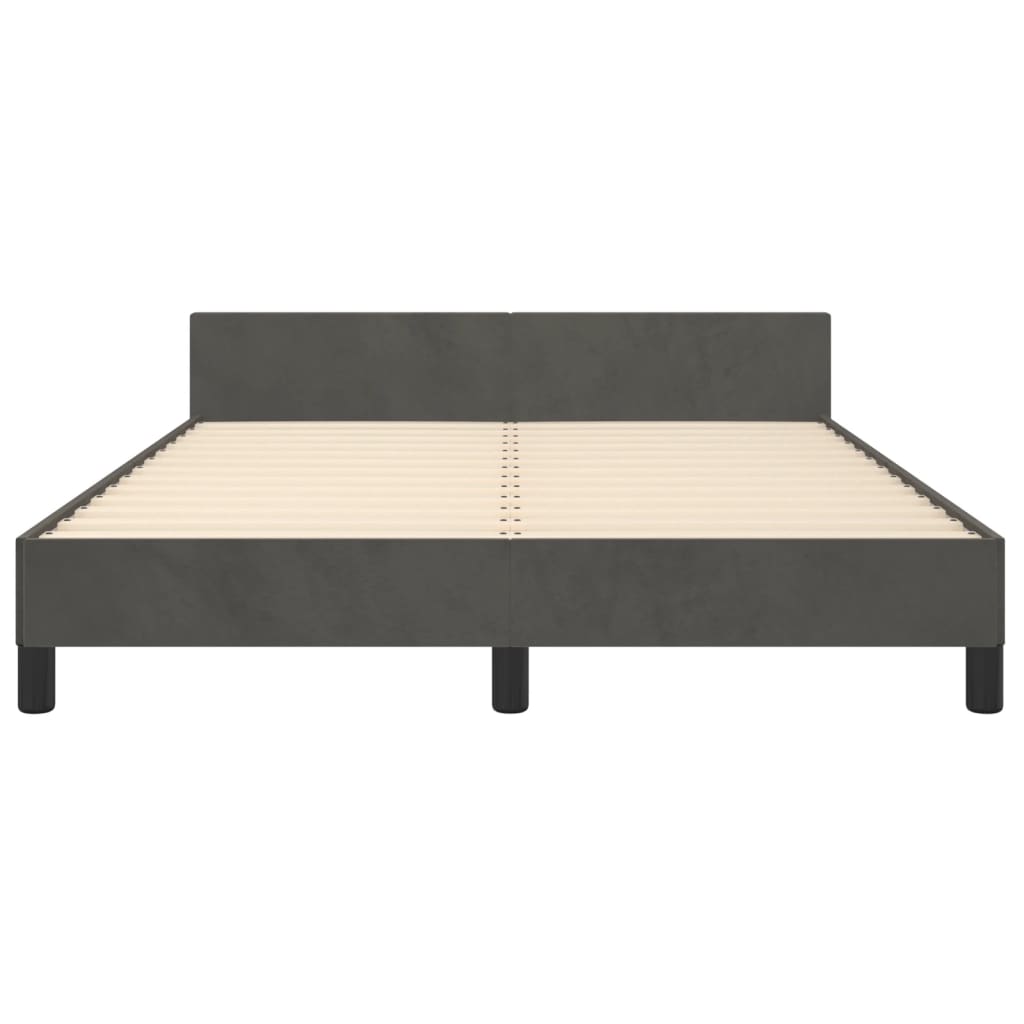 Bedframe zonder matras 140x190 cm fluweel donkergrijs is nu te koop bij PeponiXL, paradijselijk wonen!