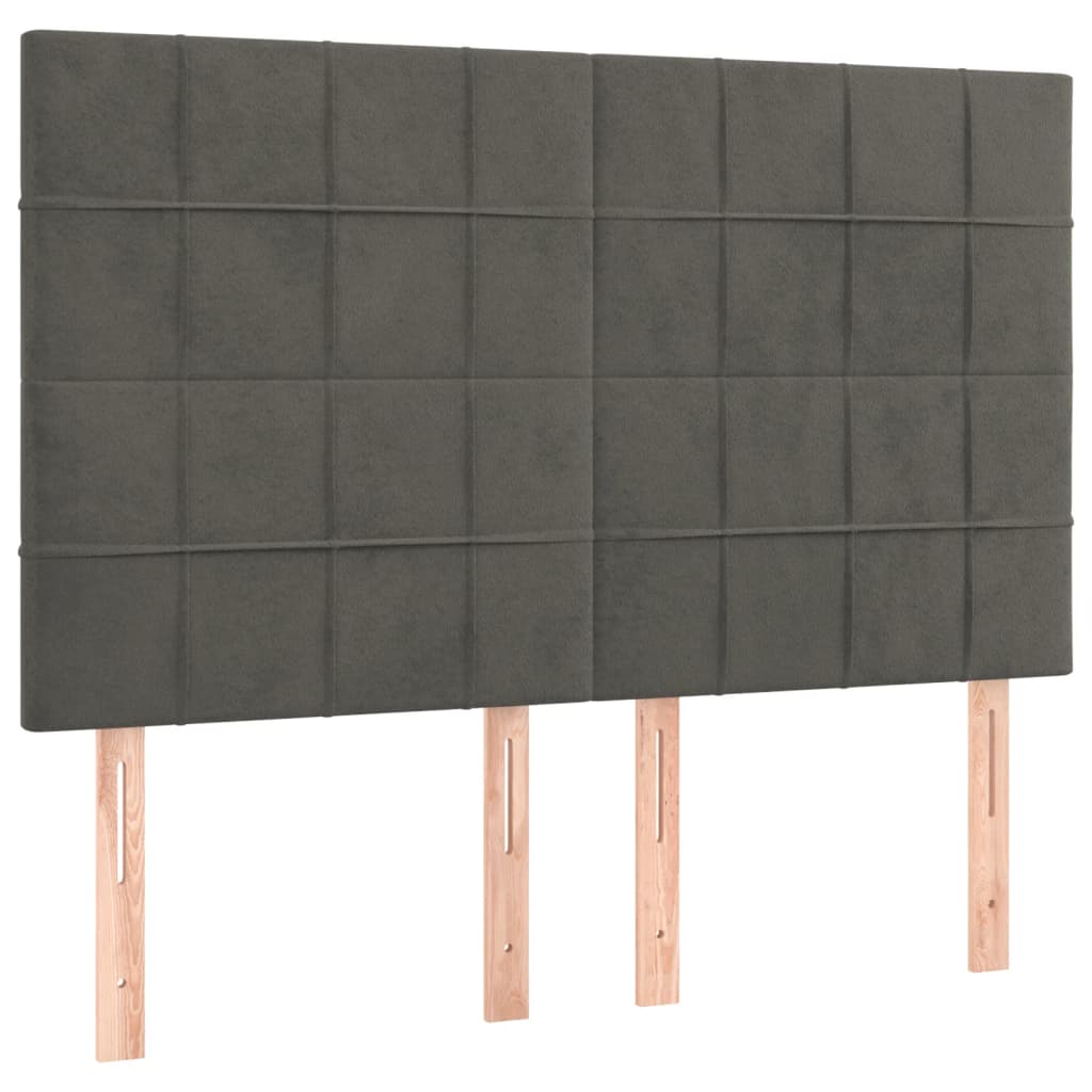 Bedframe zonder matras 140x190 cm fluweel donkergrijs is nu te koop bij PeponiXL, paradijselijk wonen!