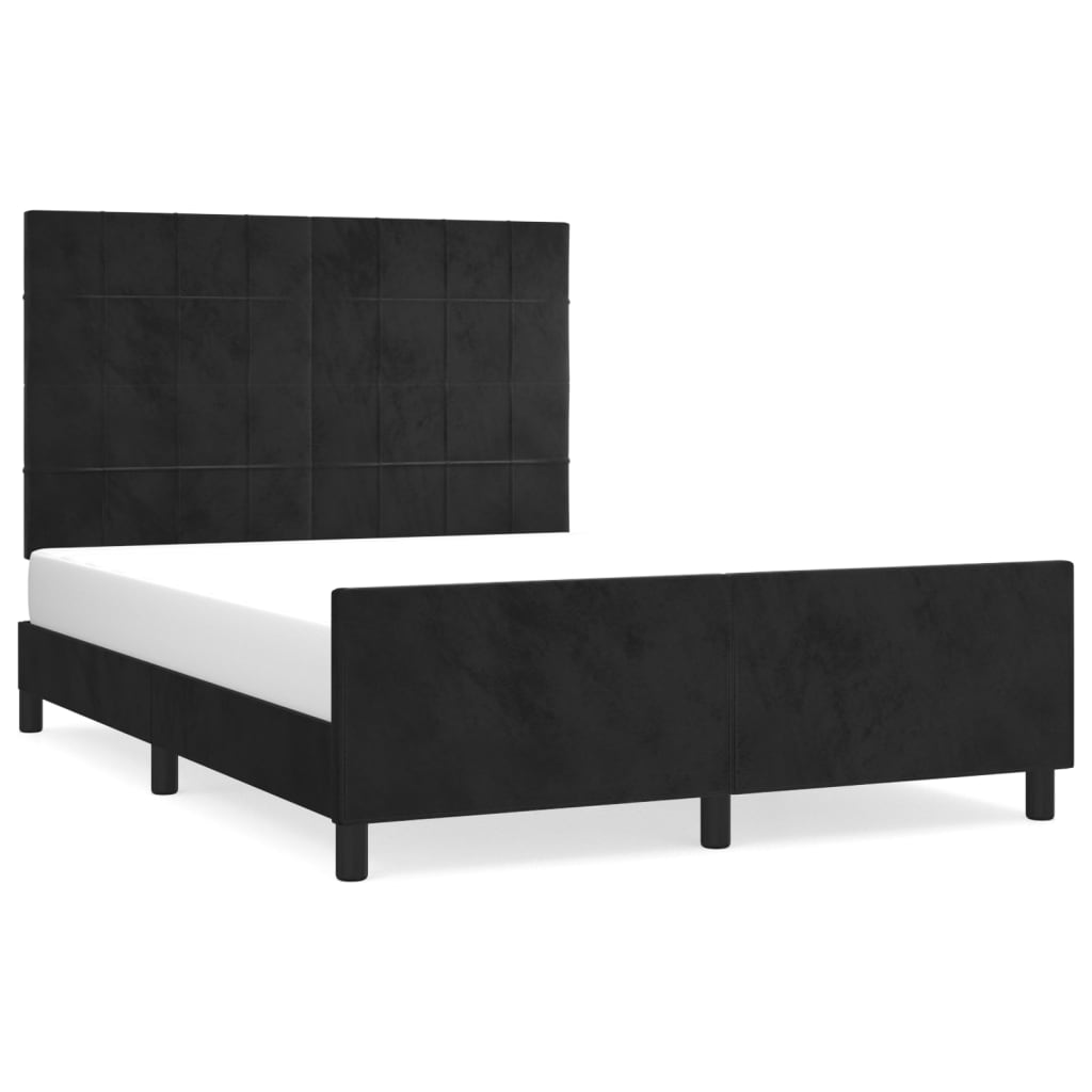 Bedframe zonder matras 140x190 cm fluweel zwart is nu te koop bij PeponiXL, paradijselijk wonen!