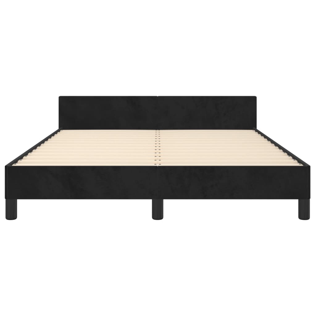 Bedframe zonder matras 140x190 cm fluweel zwart is nu te koop bij PeponiXL, paradijselijk wonen!