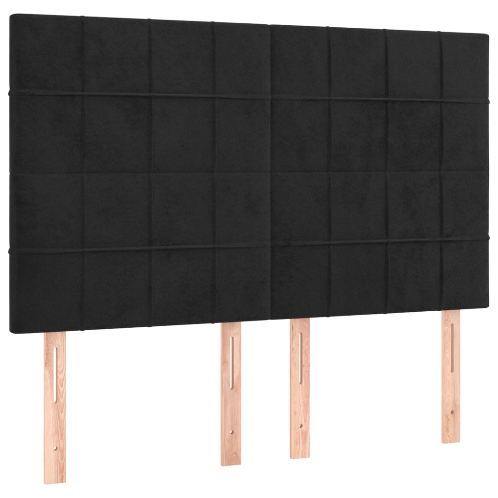 Bedframe zonder matras 140x190 cm fluweel zwart is nu te koop bij PeponiXL, paradijselijk wonen!
