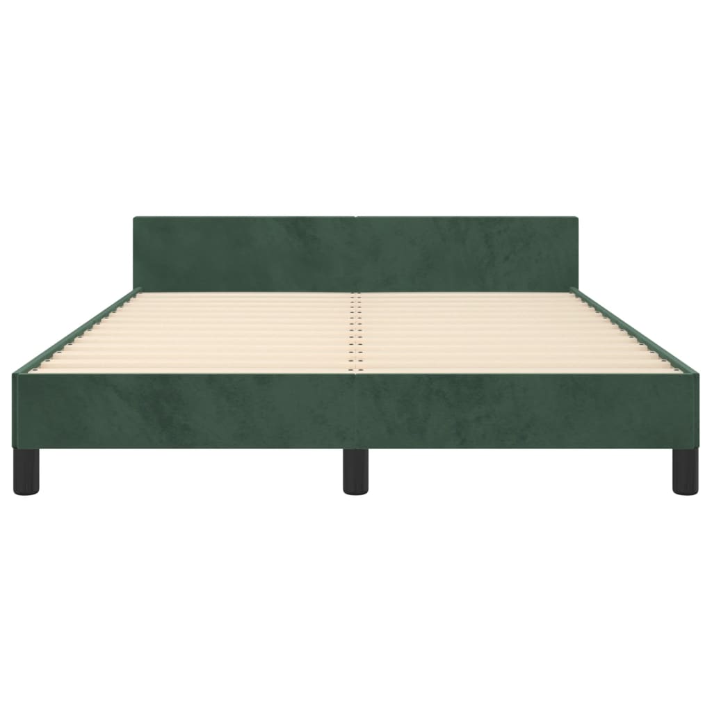 Bedframe zonder matras 140x190 cm fluweel donkergroen is nu te koop bij PeponiXL, paradijselijk wonen!