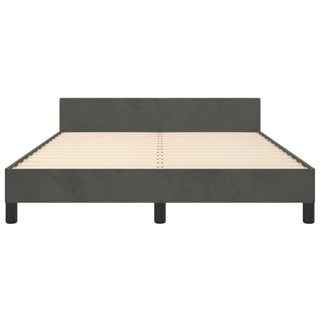 Bedframe zonder matras 140x200 cm fluweel donkergrijs is nu te koop bij PeponiXL, paradijselijk wonen!