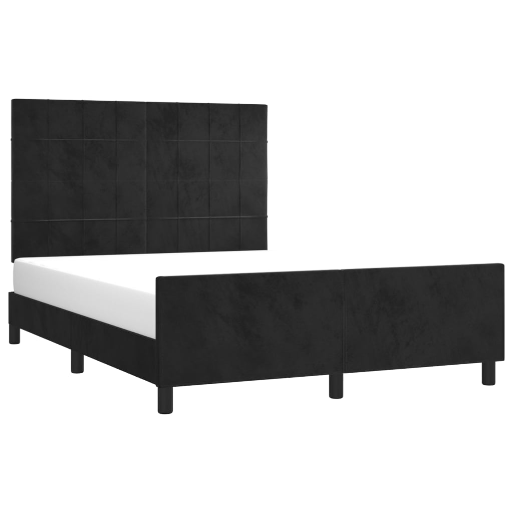 Bedframe zonder matras 140x200 cm fluweel zwart is nu te koop bij PeponiXL, paradijselijk wonen!