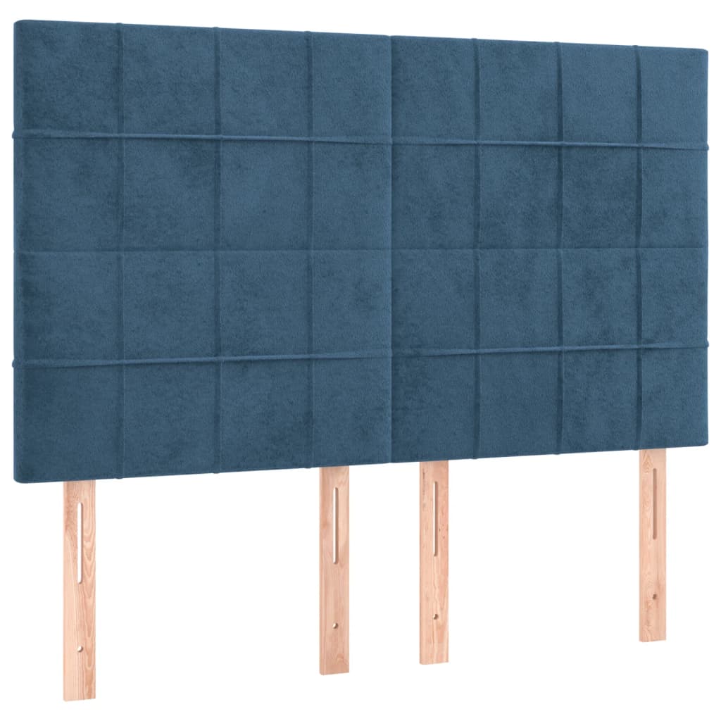 Bedframe zonder matras 140x200 cm fluweel donkerblauw is nu te koop bij PeponiXL, paradijselijk wonen!
