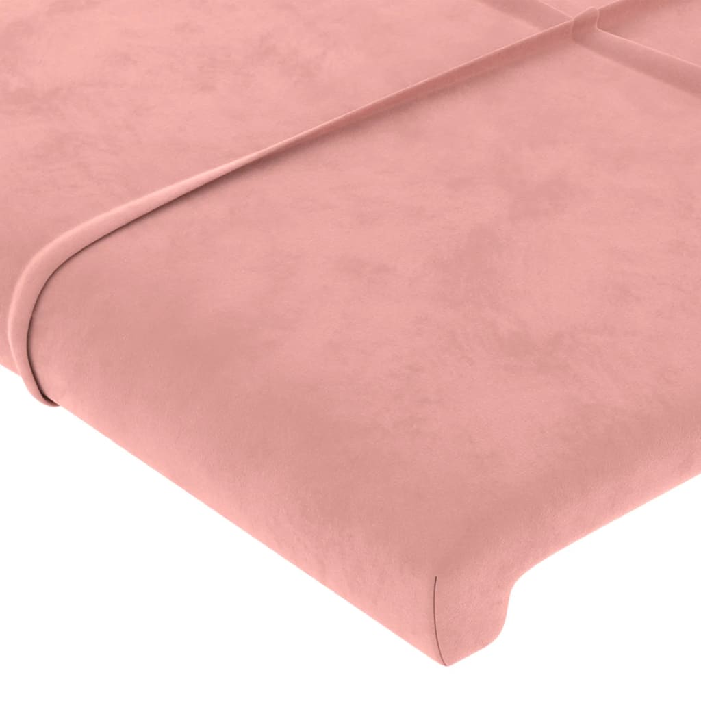 Bedframe met hoofdeinde fluweel roze 140x200 cm is nu te koop bij PeponiXL, paradijselijk wonen!