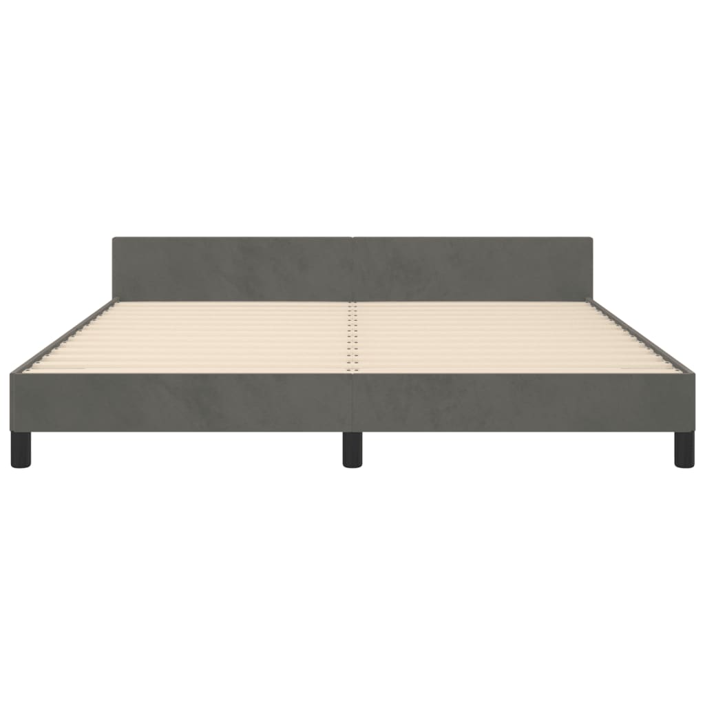Bedframe zonder matras 160x200 cm fluweel donkergrijs is nu te koop bij PeponiXL, paradijselijk wonen!