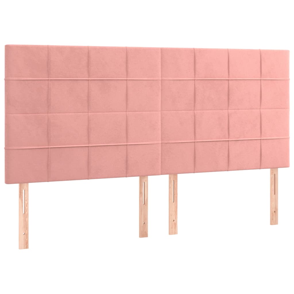 Bedframe met hoofdeinde fluweel roze 160x200 cm is nu te koop bij PeponiXL, paradijselijk wonen!