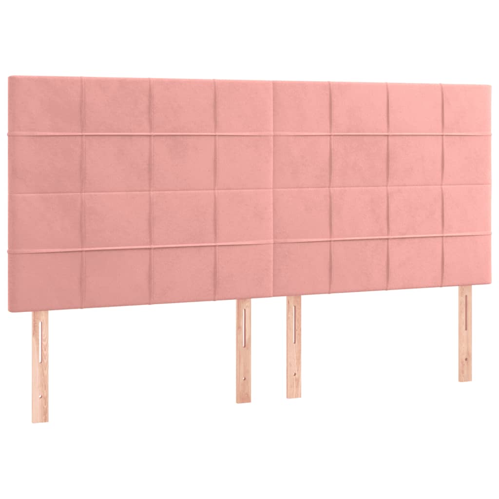 Bedframe met hoofdeinde fluweel roze 180x200 cm is nu te koop bij PeponiXL, paradijselijk wonen!