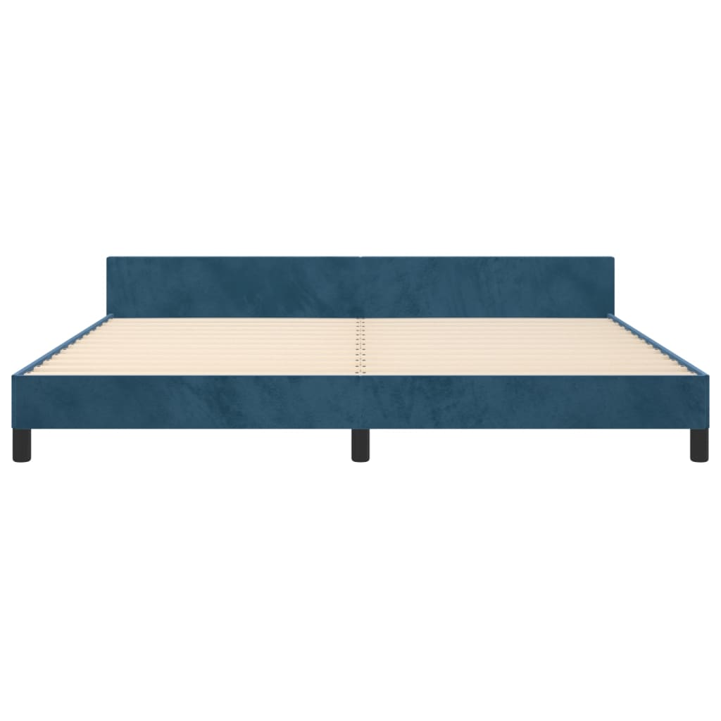 Bedframe zonder matras 200x200 cm fluweel donkerblauw is nu te koop bij PeponiXL, paradijselijk wonen!