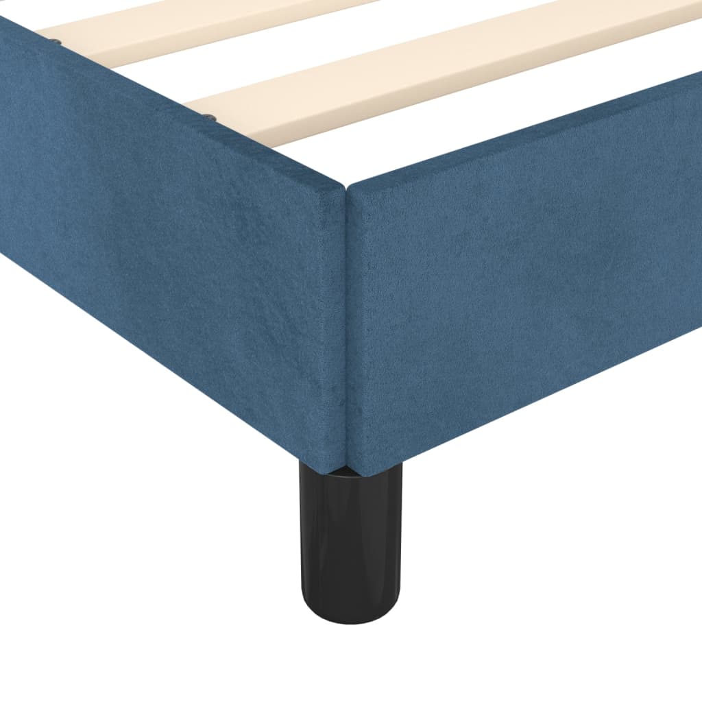 Bedframe zonder matras 200x200 cm fluweel donkerblauw is nu te koop bij PeponiXL, paradijselijk wonen!
