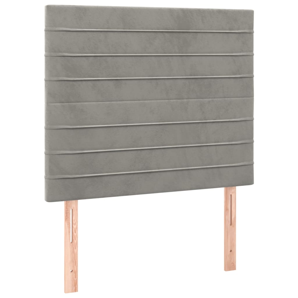 Bedframe zonder matras 80x200 cm fluweel lichtgrijs is nu te koop bij PeponiXL, paradijselijk wonen!