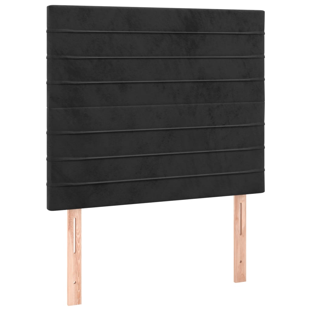 Bedframe met hoofdeinde fluweel zwart 90x190 cm is nu te koop bij PeponiXL, paradijselijk wonen!