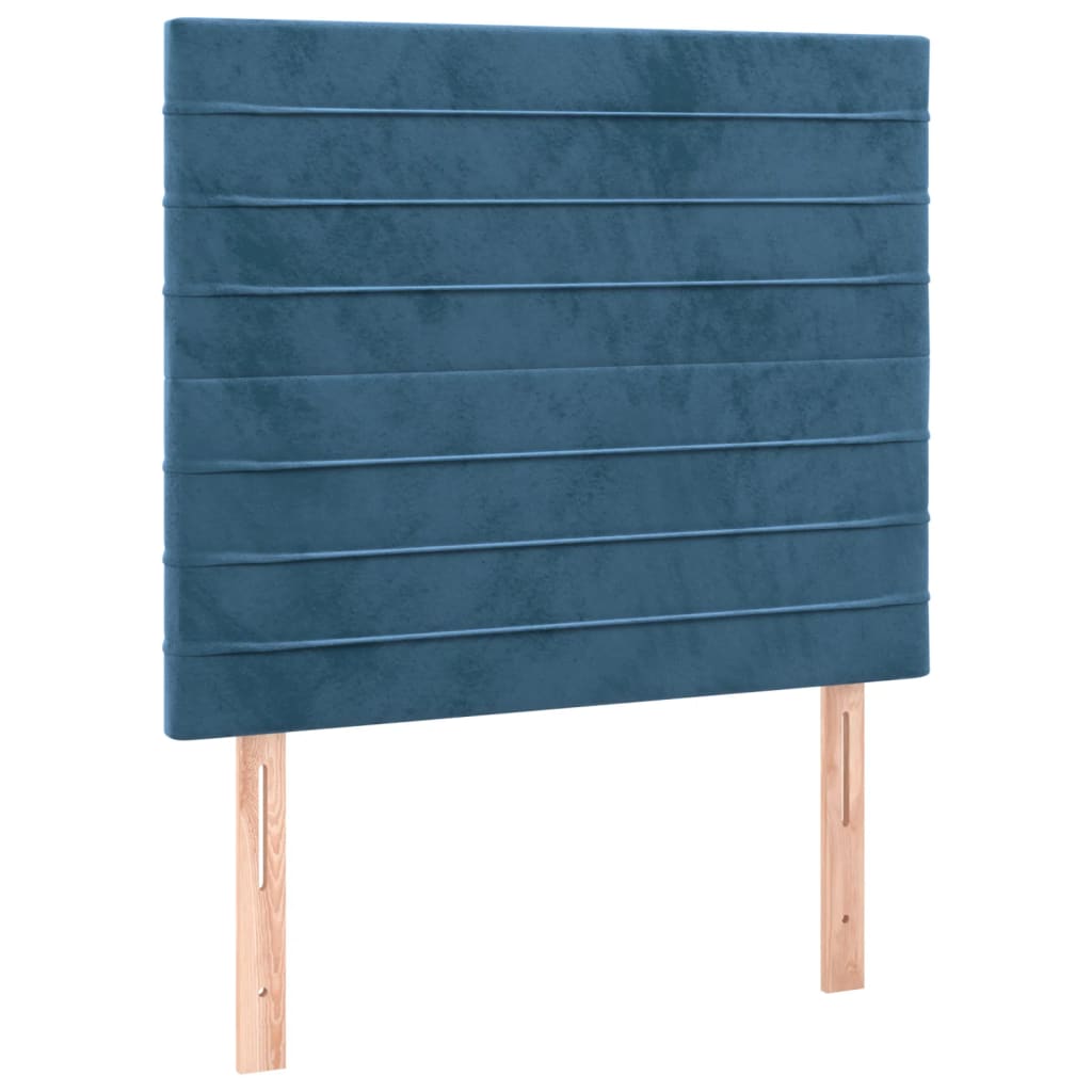 Bedframe zonder matras 90x190 cm fluweel donkerblauw is nu te koop bij PeponiXL, paradijselijk wonen!