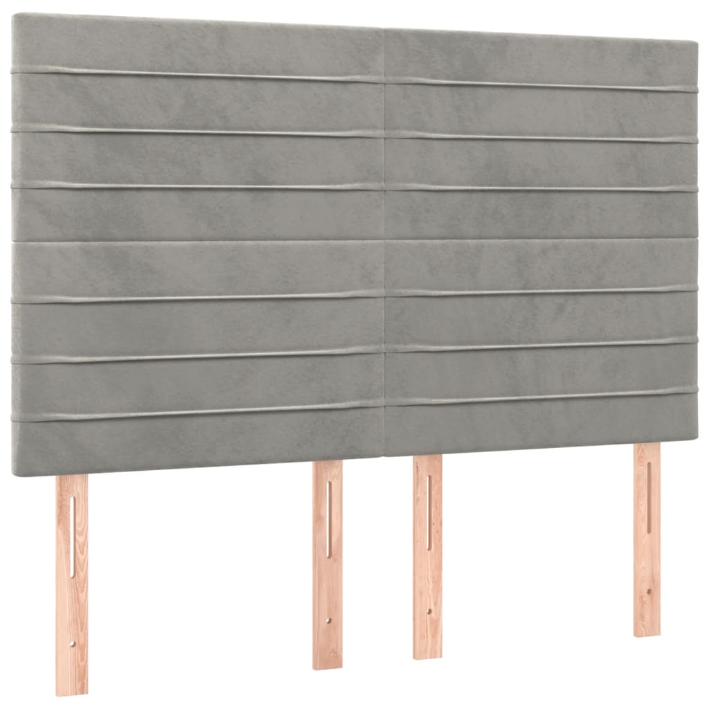 Bedframe zonder matras 140x190 cm fluweel lichtgrijs is nu te koop bij PeponiXL, paradijselijk wonen!