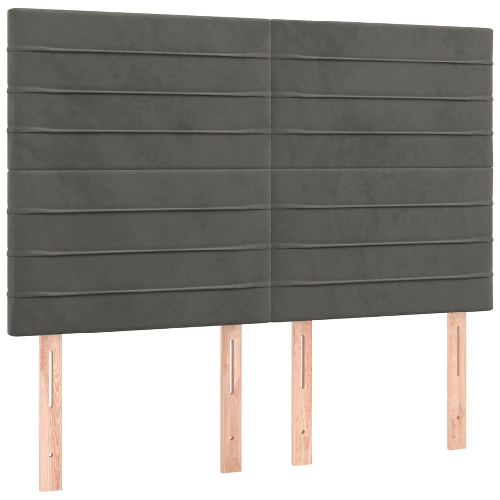 Bedframe zonder matras 140x190 cm fluweel donkergrijs is nu te koop bij PeponiXL, paradijselijk wonen!