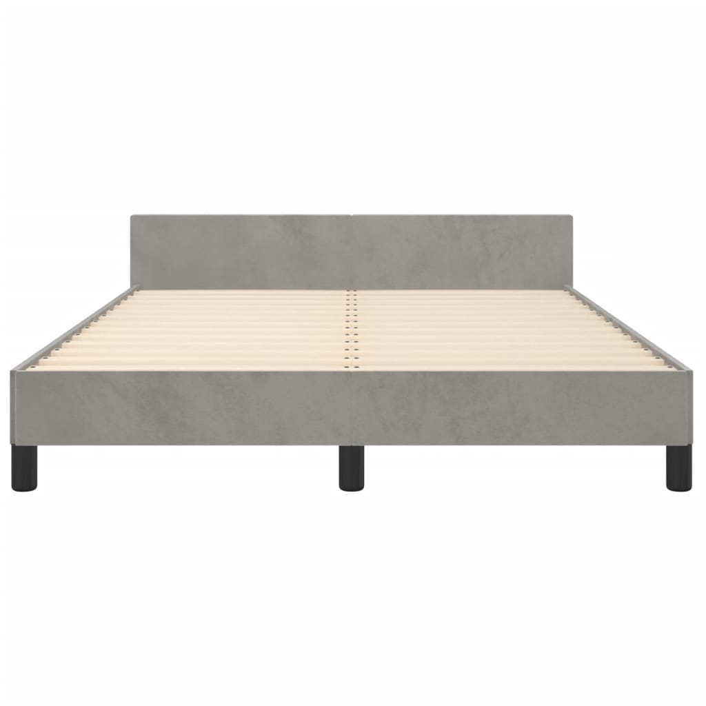 Bedframe zonder matras 140x200 cm fluweel lichtgrijs is nu te koop bij PeponiXL, paradijselijk wonen!