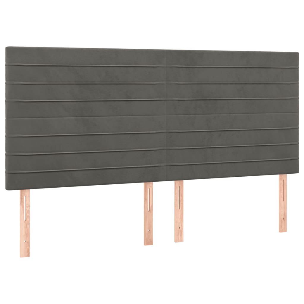 Bedframe zonder matras 140x200 cm fluweel donkergrijs is nu te koop bij PeponiXL, paradijselijk wonen!