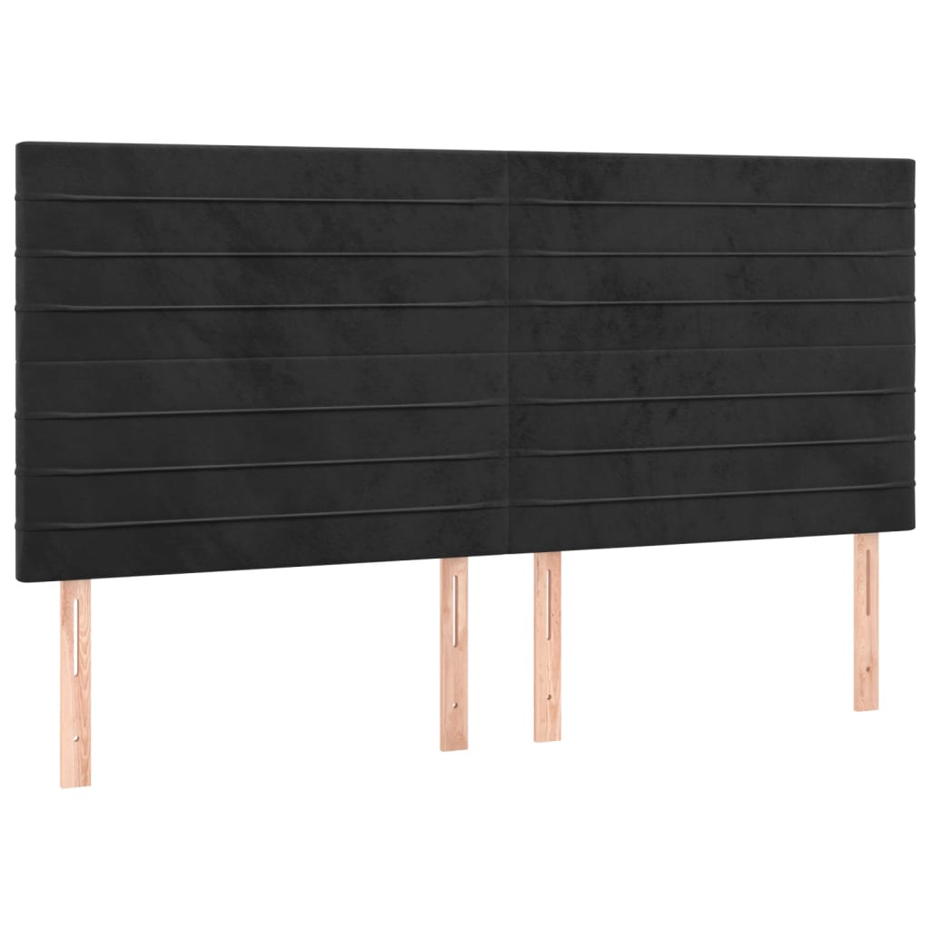 Bedframe zonder matras 160x200 cm fluweel zwart is nu te koop bij PeponiXL, paradijselijk wonen!
