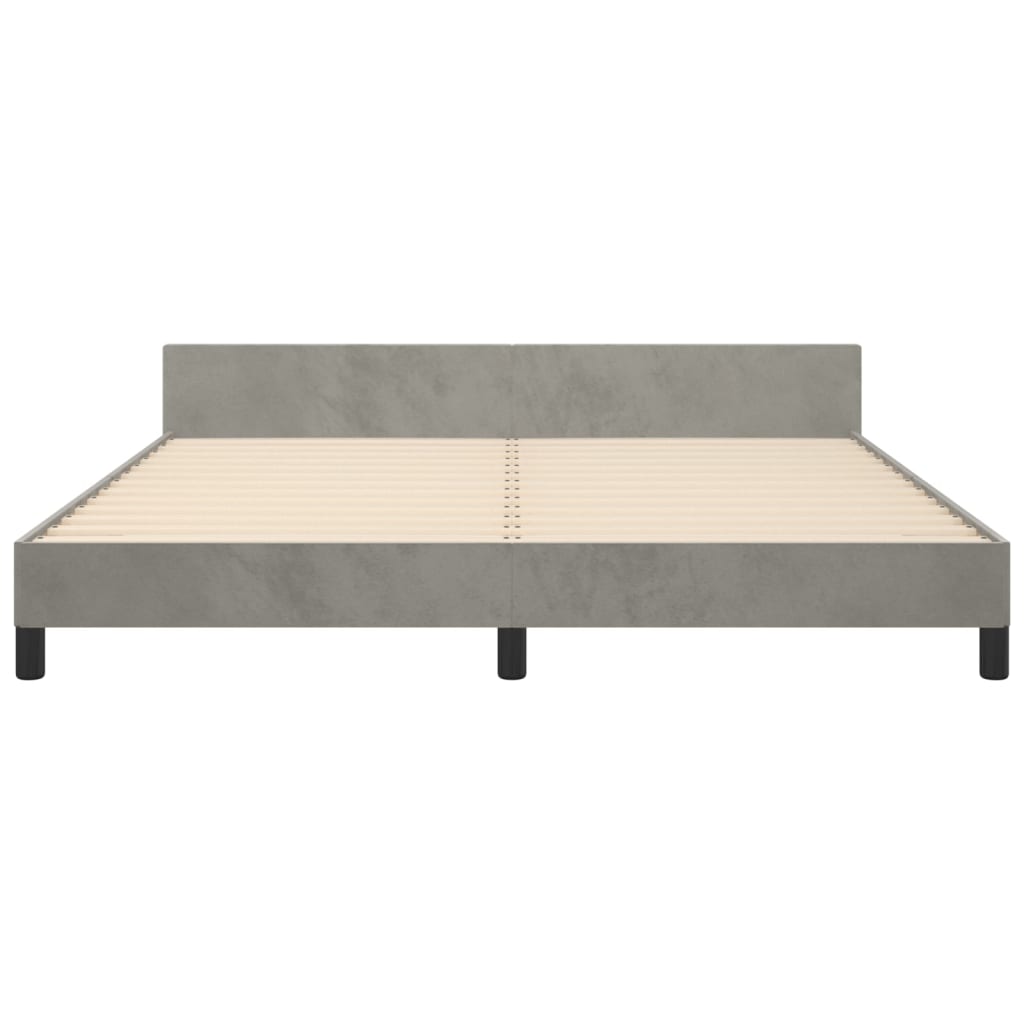 Bedframe met hoofdeinde fluweel lichtgrijs 180x200 cm is nu te koop bij PeponiXL, paradijselijk wonen!