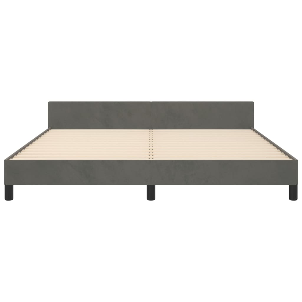 Bedframe met hoofdeinde fluweel donkergrijs 180x200 cm is nu te koop bij PeponiXL, paradijselijk wonen!