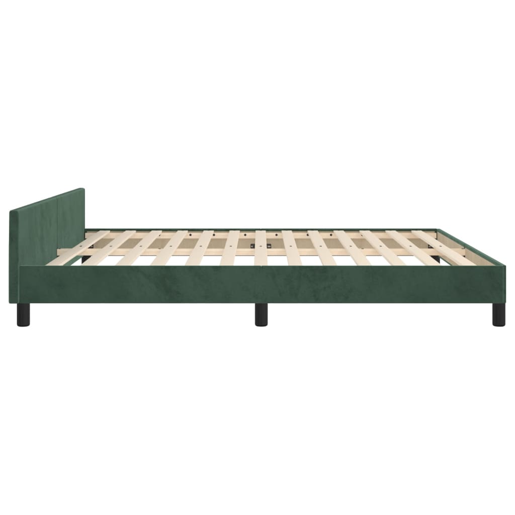 Bedframe met hoofdeinde fluweel donkergroen 180x200 cm is nu te koop bij PeponiXL, paradijselijk wonen!