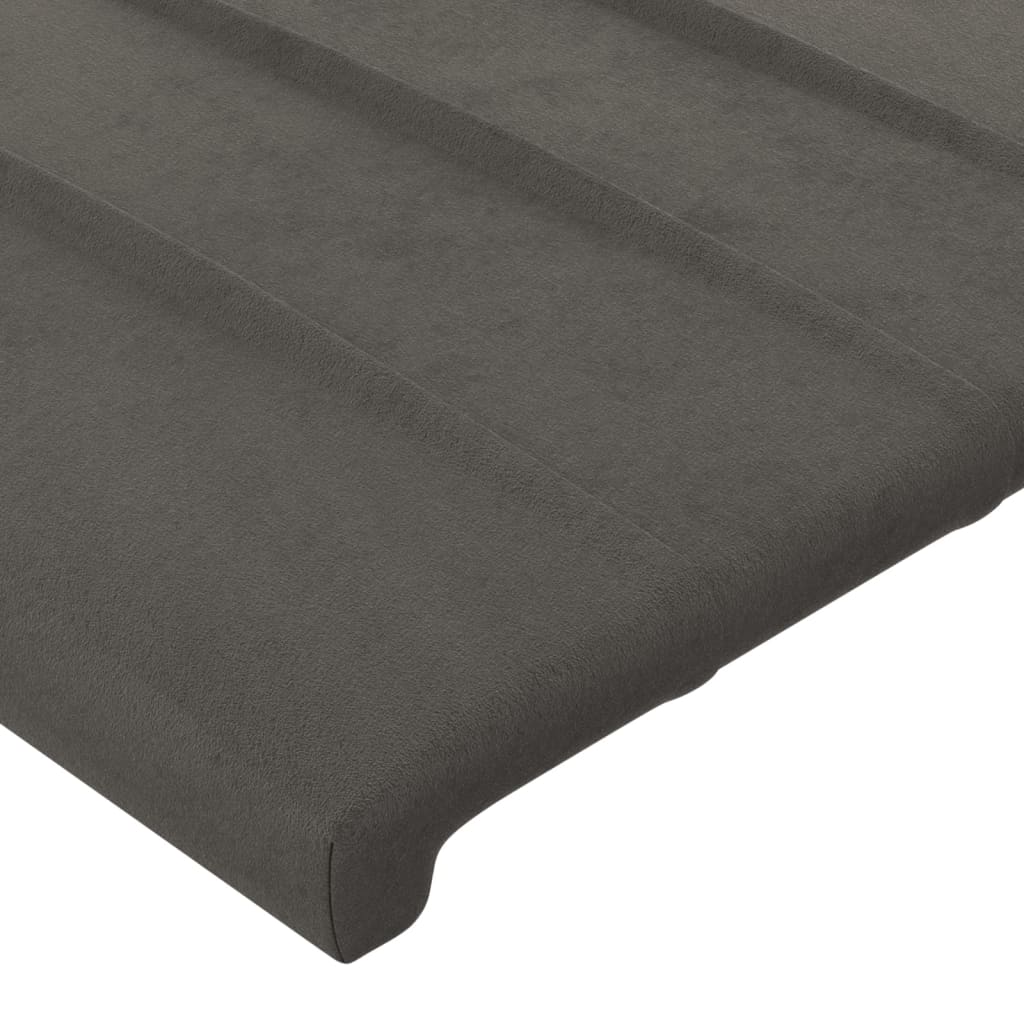 Bedframe zonder matras 90x190 cm fluweel donkergrijs is nu te koop bij PeponiXL, paradijselijk wonen!