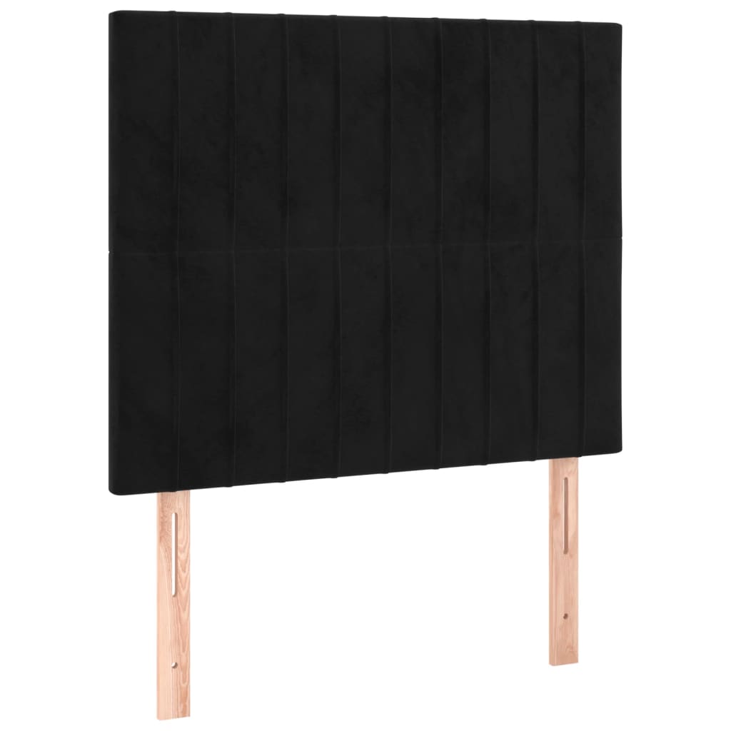 Bedframe met hoofdeinde fluweel zwart 90x190 cm is nu te koop bij PeponiXL, paradijselijk wonen!