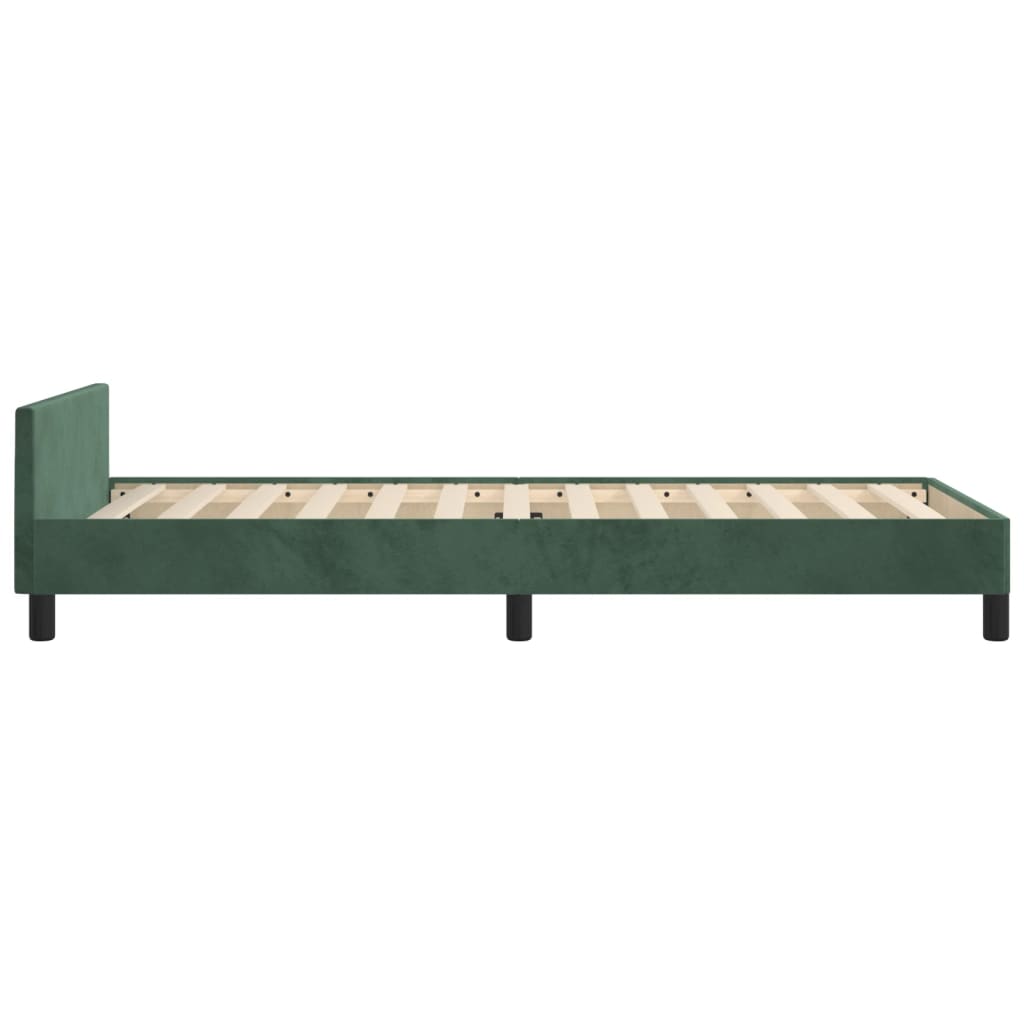 Bedframe zonder matras 90x190 cm fluweel donkergroen is nu te koop bij PeponiXL, paradijselijk wonen!