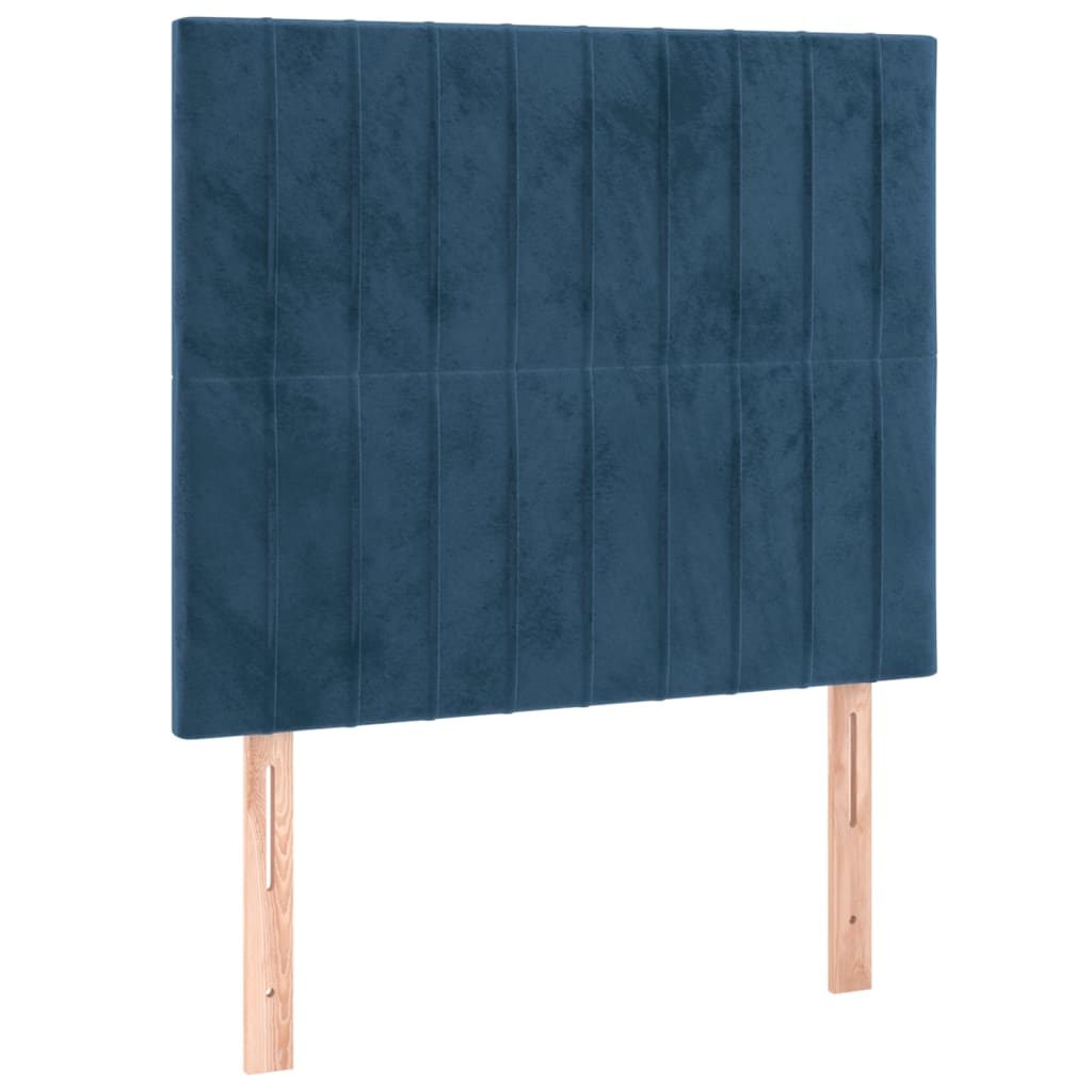 Bedframe zonder matras 90x190 cm fluweel donkerblauw is nu te koop bij PeponiXL, paradijselijk wonen!