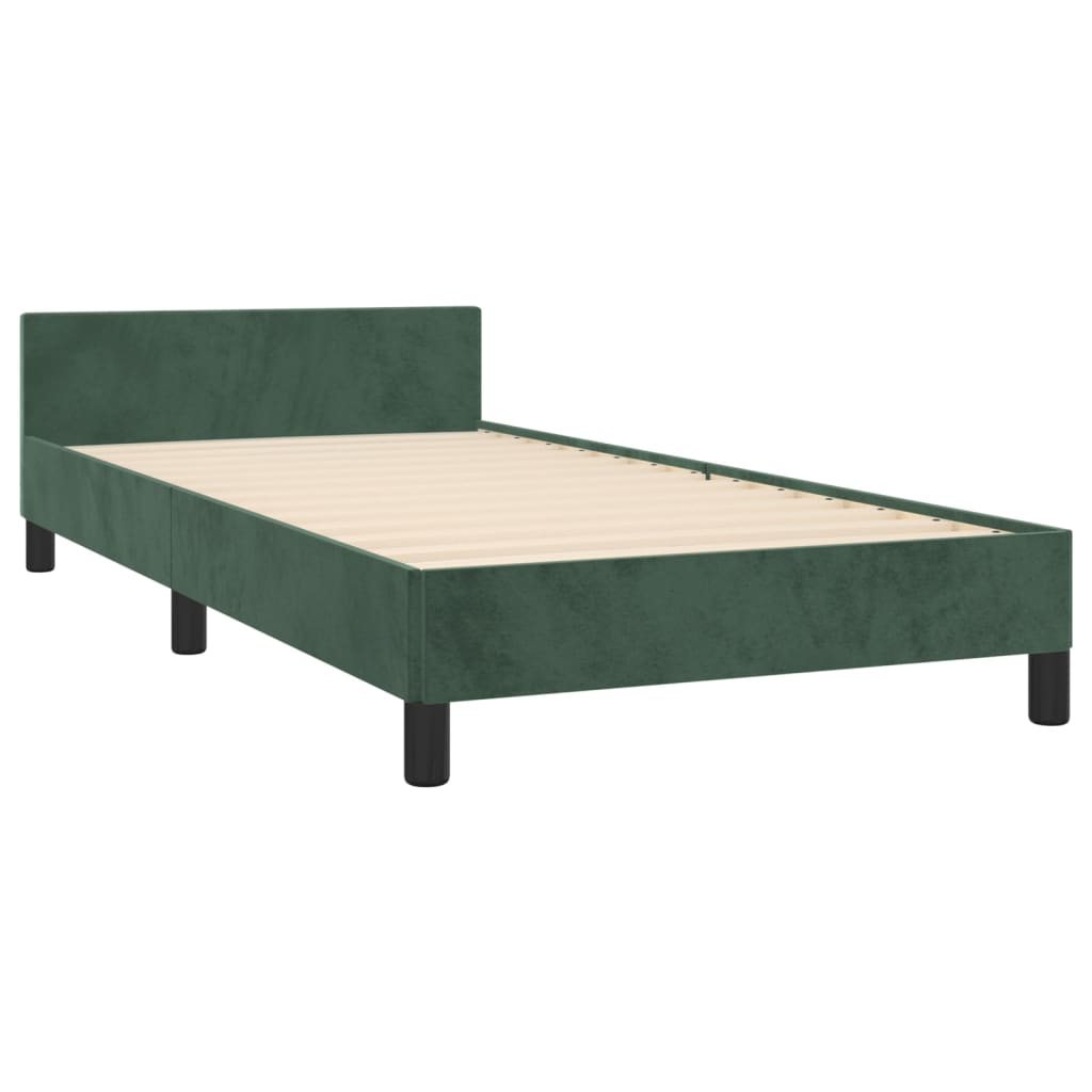 Bedframe zonder matras 90x200 cm fluweel donkergroen is nu te koop bij PeponiXL, paradijselijk wonen!